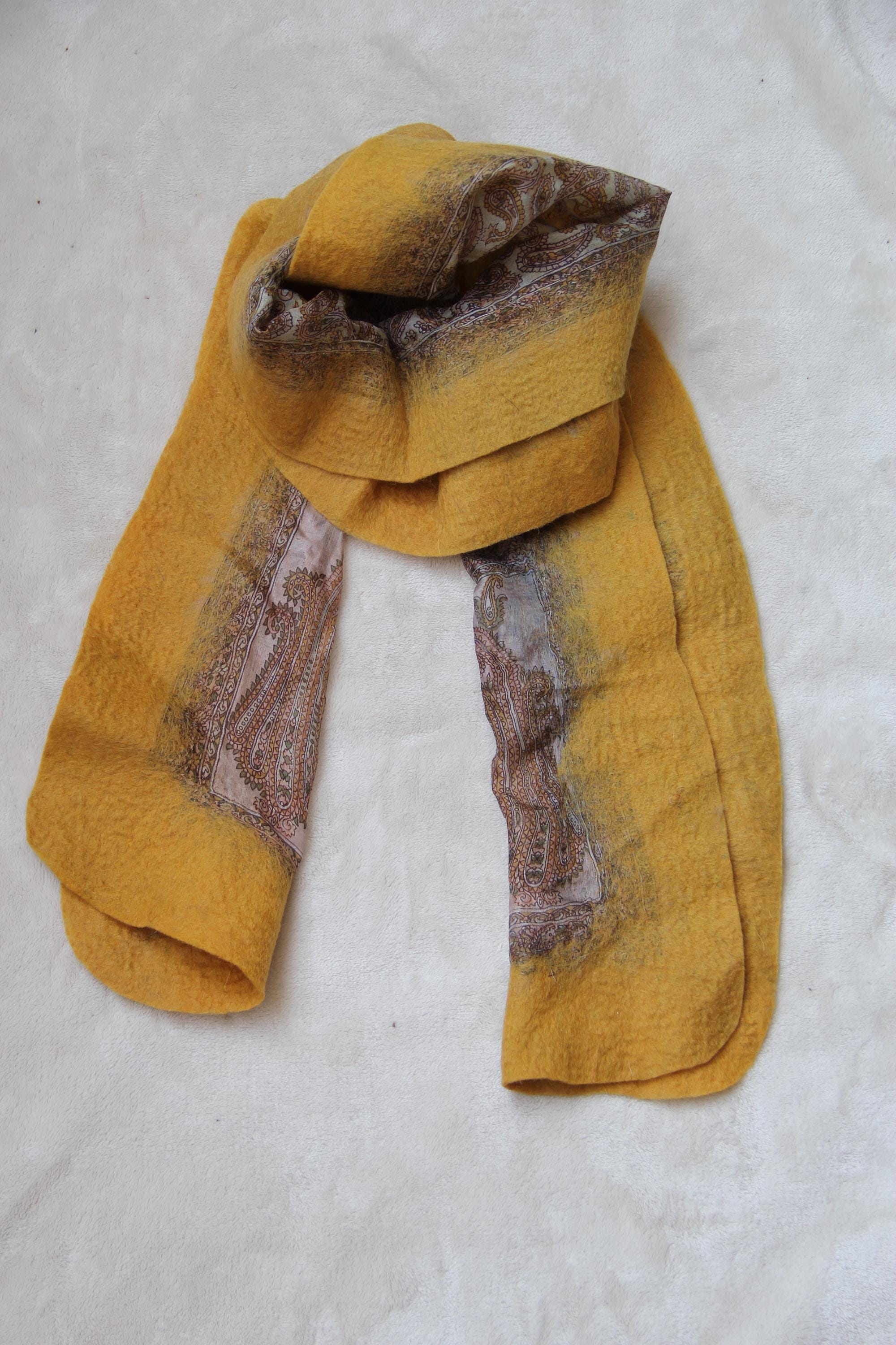 Silk Wool Scarf Boho Chic Wrap