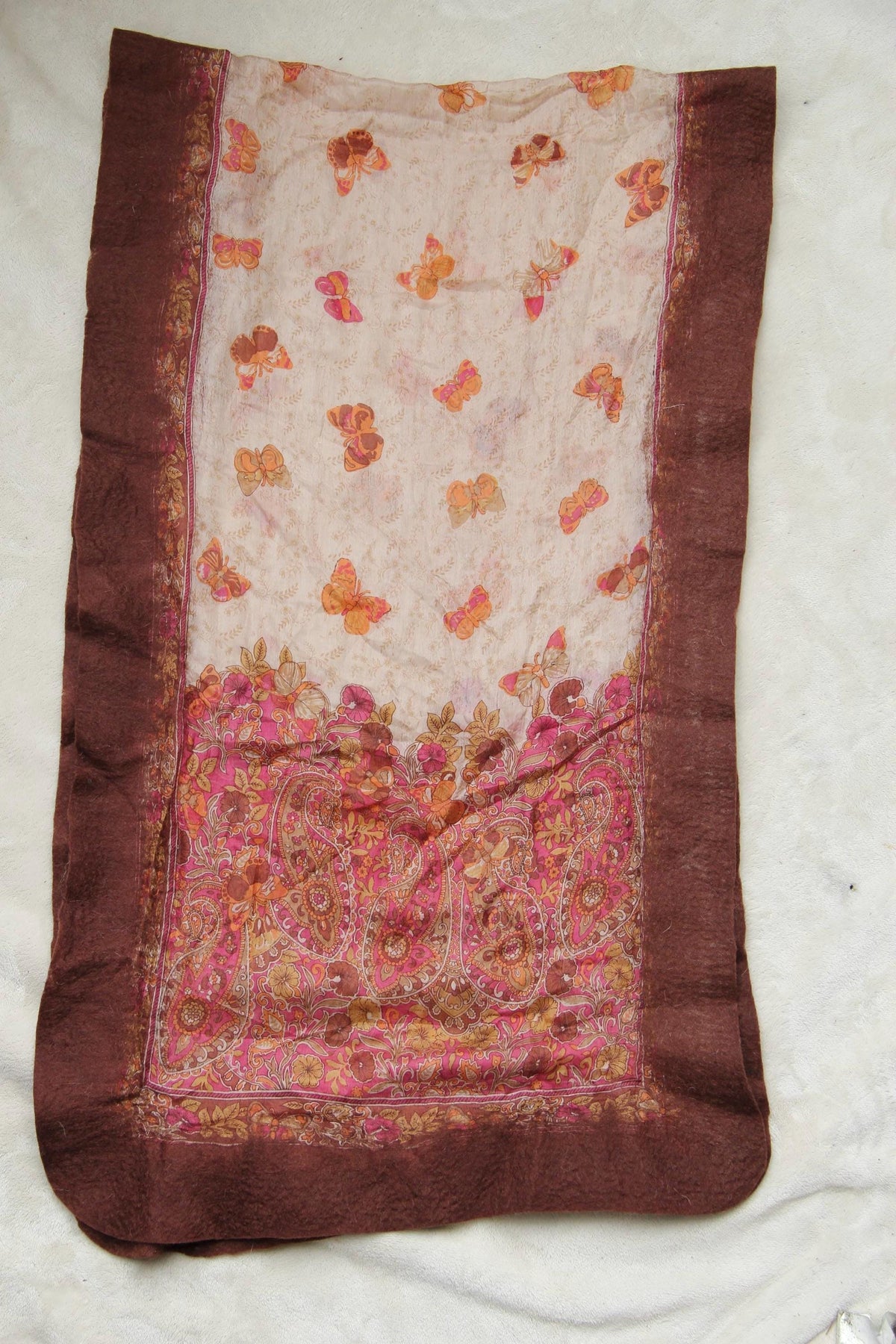 Large Wrap Boho Chic Style Brown Shawl