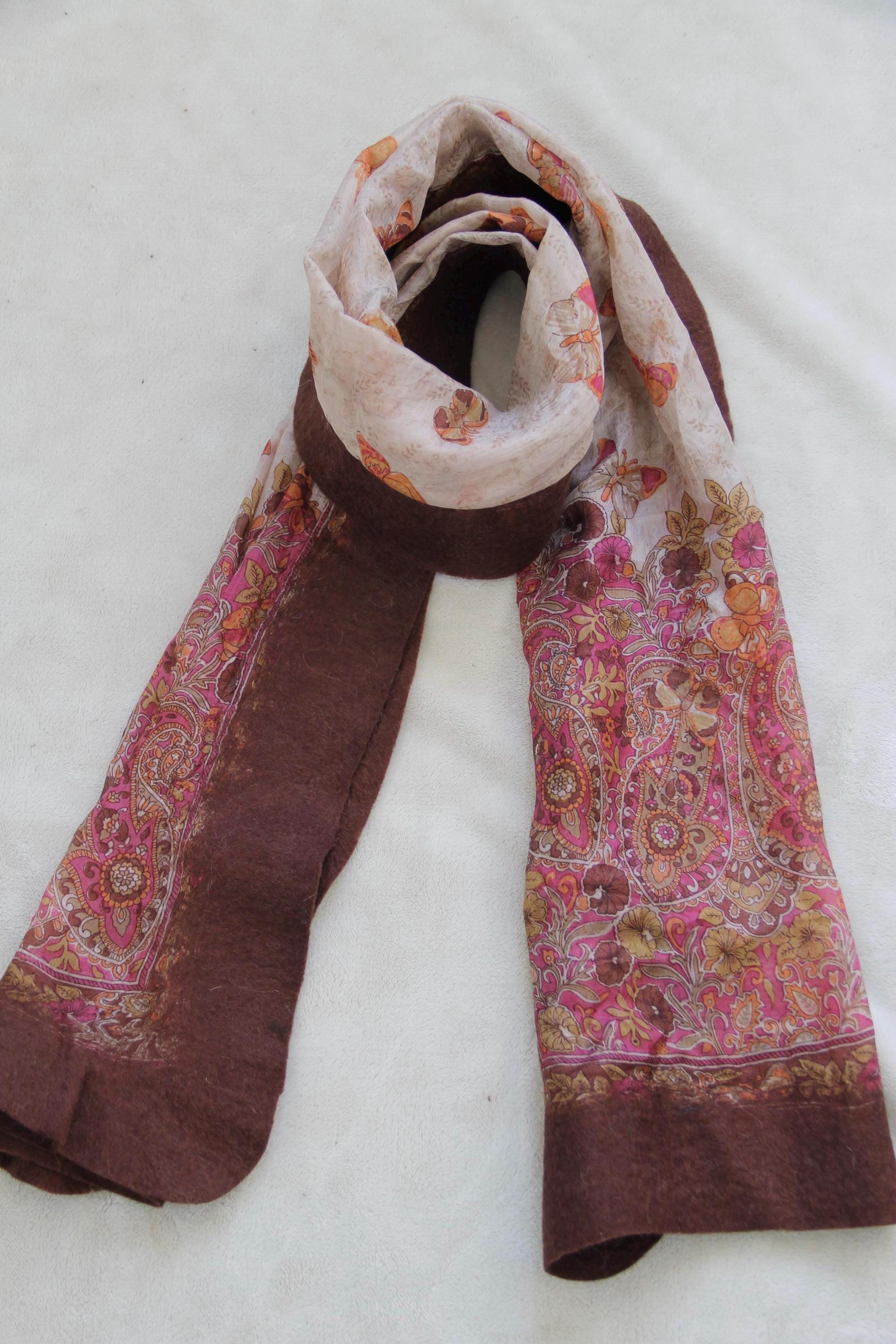 Large Wrap Boho Chic Style Brown Shawl