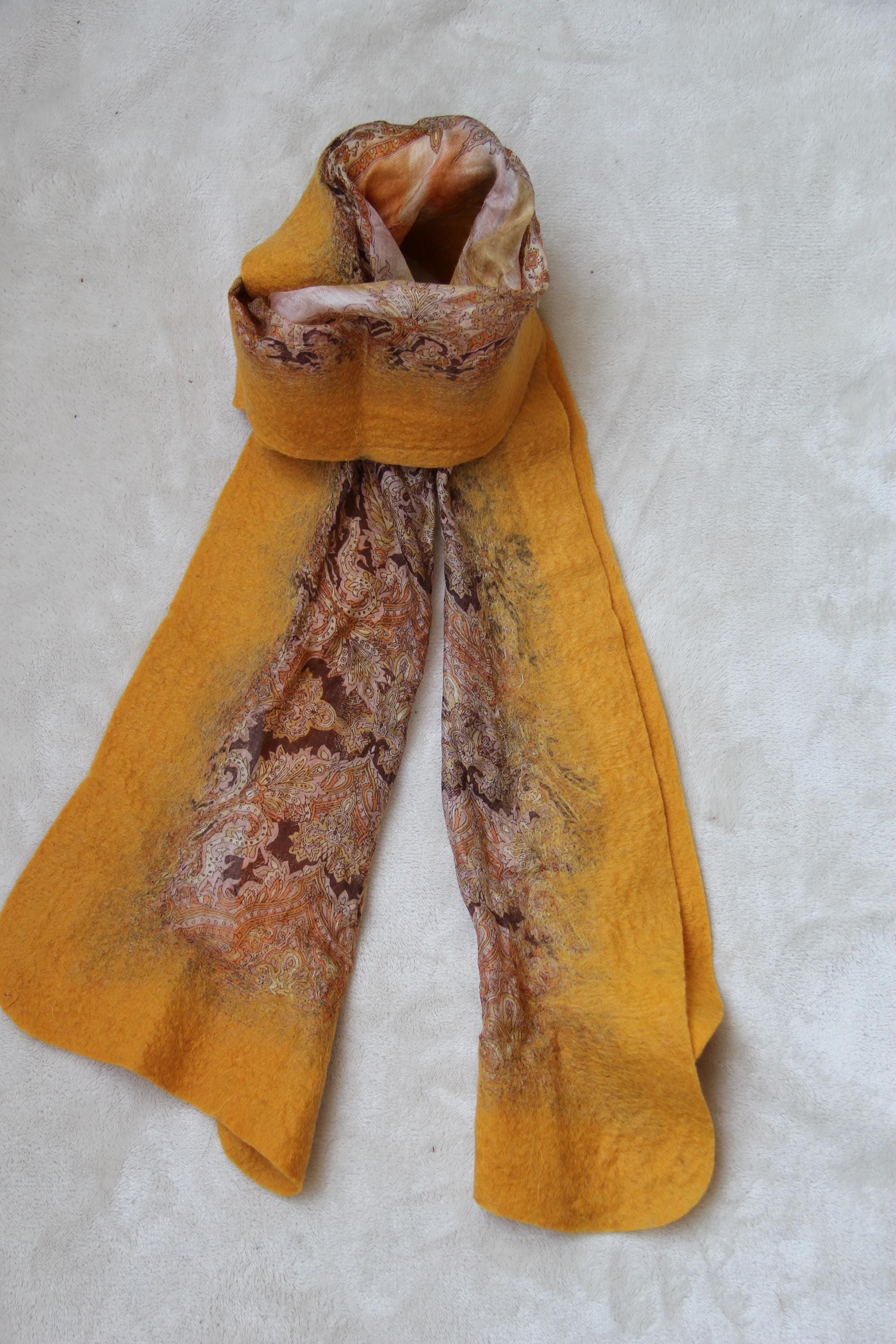 Silk Wool Wrap Long Boho Chic Wrap