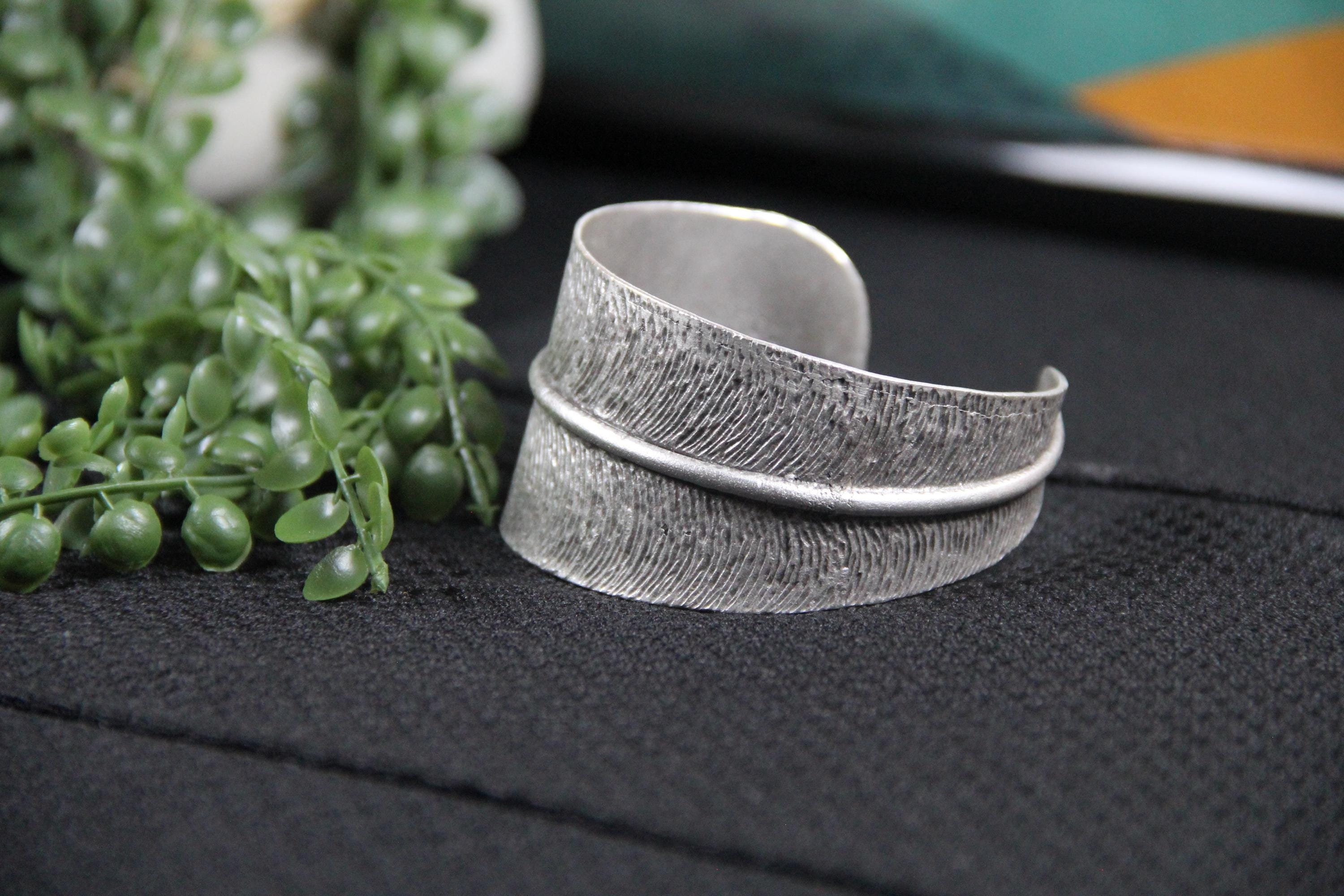 Cuff Silver Leaf Bracelet