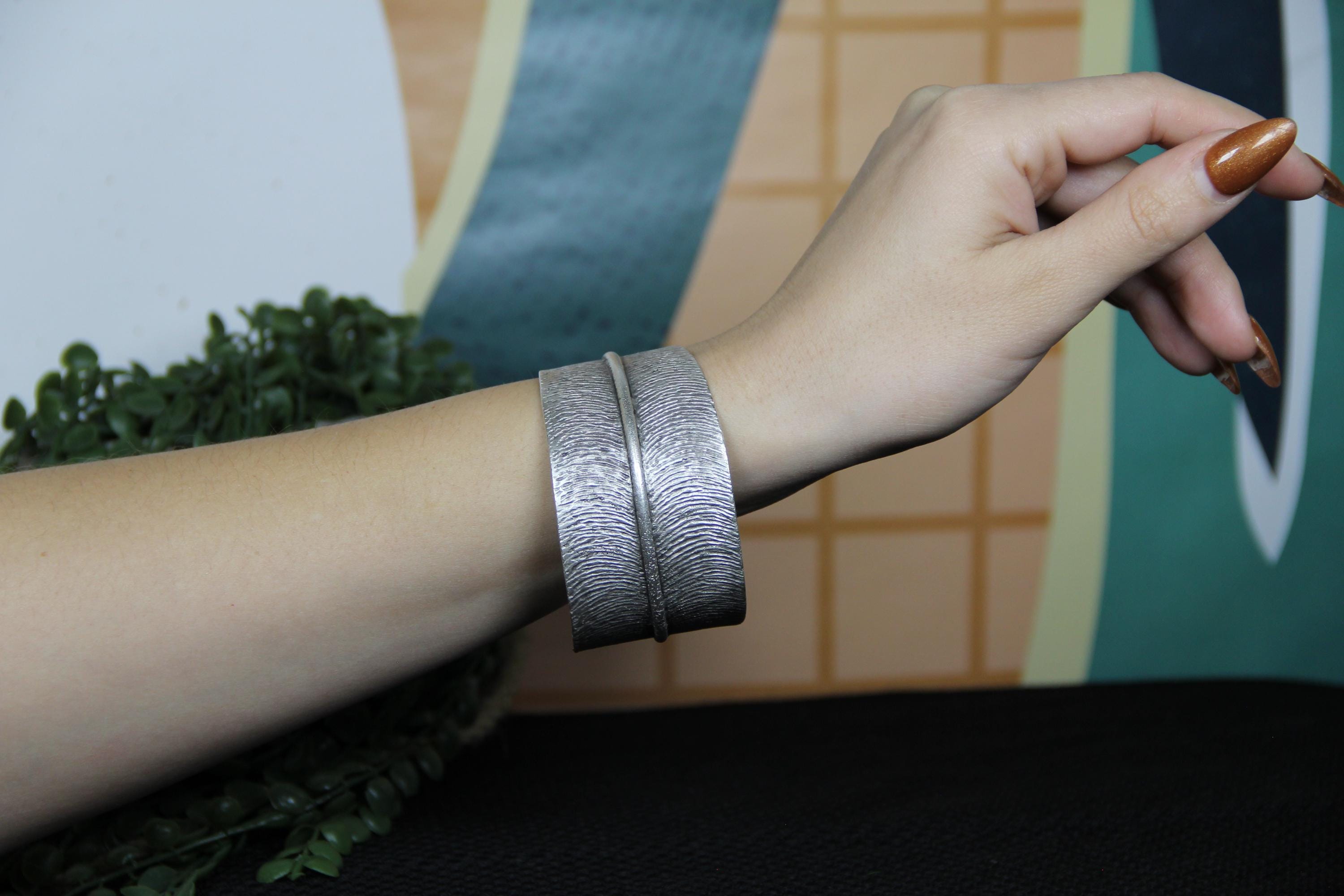 Cuff Silver Leaf Bracelet