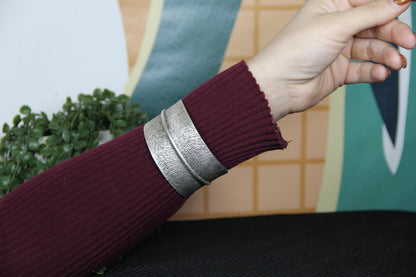 Cuff Silver Leaf Bracelet