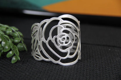 Cuff Silver Rose Bracelet