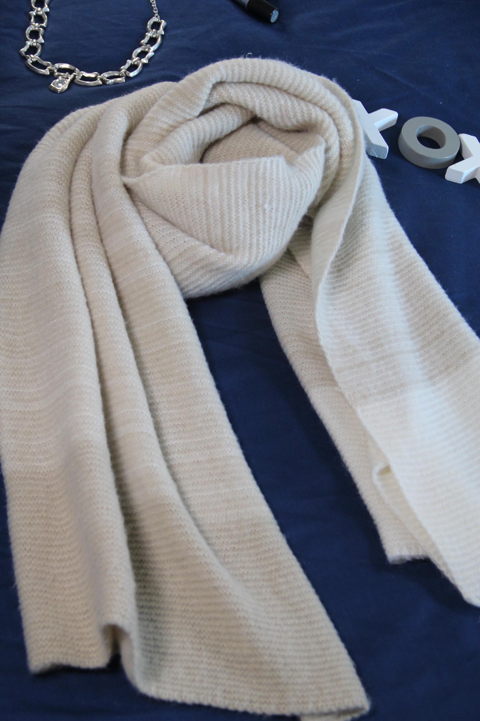 Beige Minimalist Color Block Chic Blanket Scarf