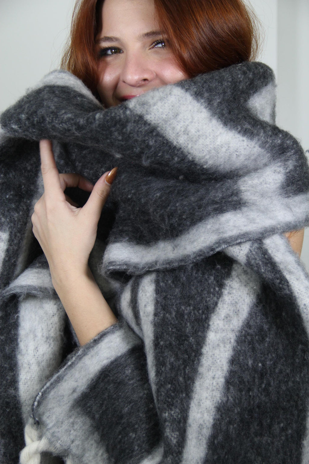 Grey Modern Abstract Pattern Blanket Scarf