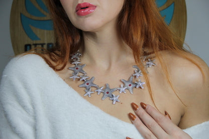 Silver Star Statement Necklace for Women – Boho Chic Jewelry