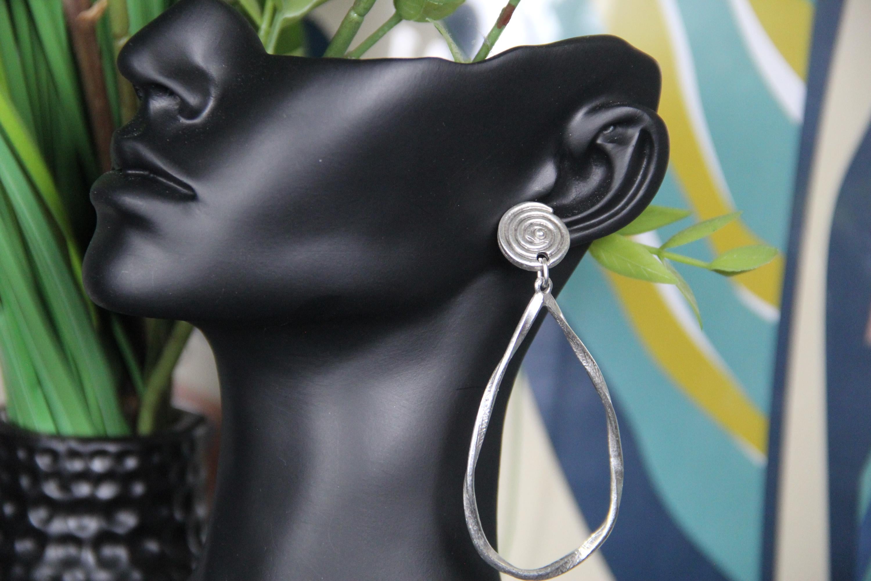 Hoop Statement Silver Earring