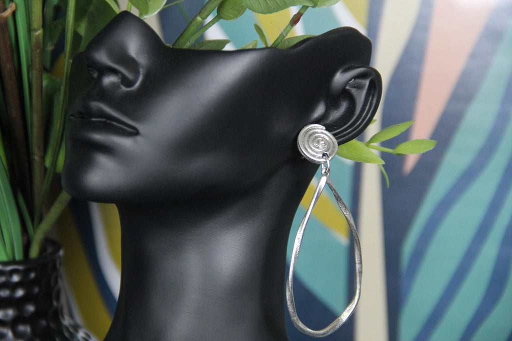 Hoop Statement Silver Earring