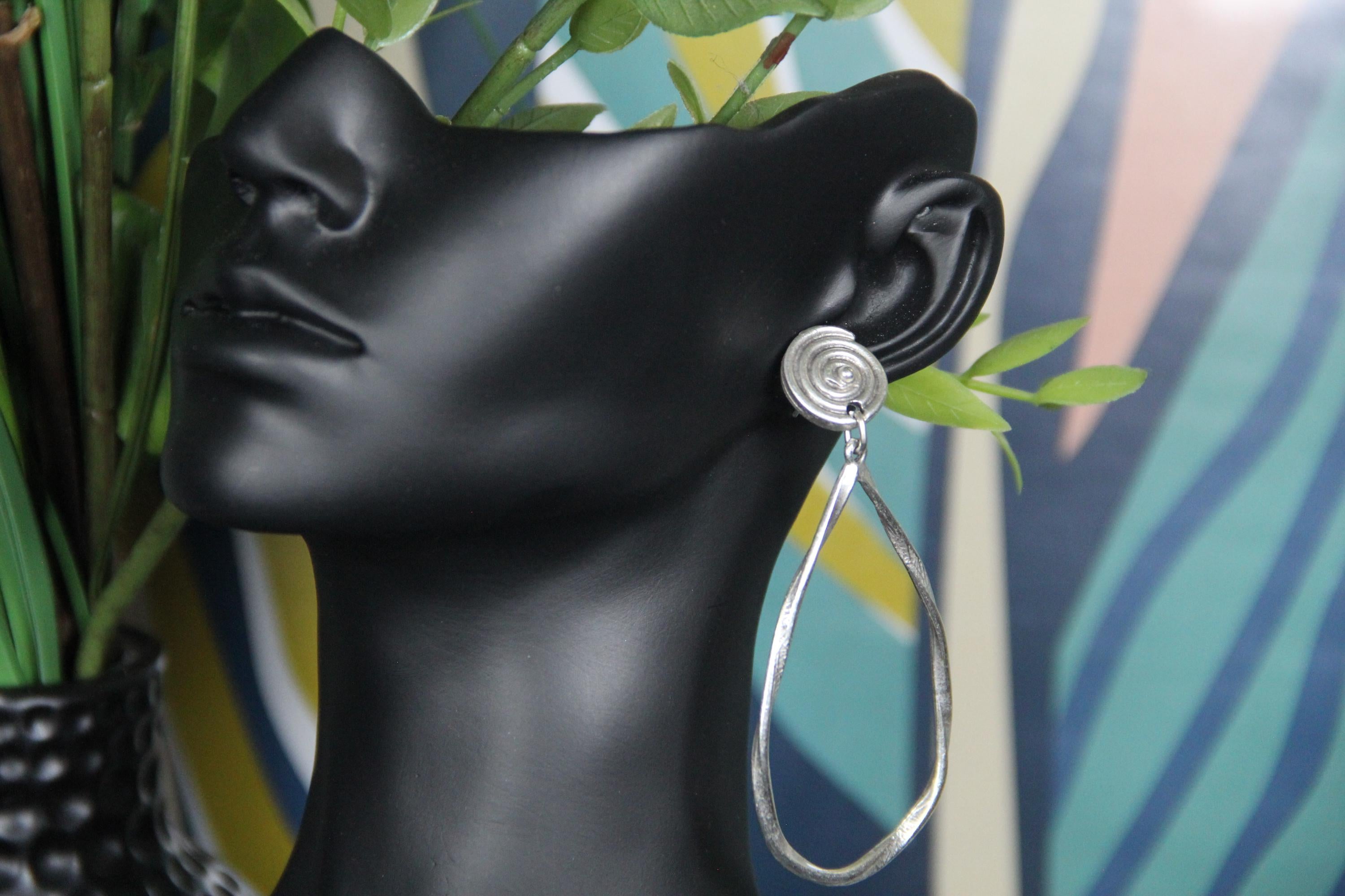 Hoop Statement Silver Earring