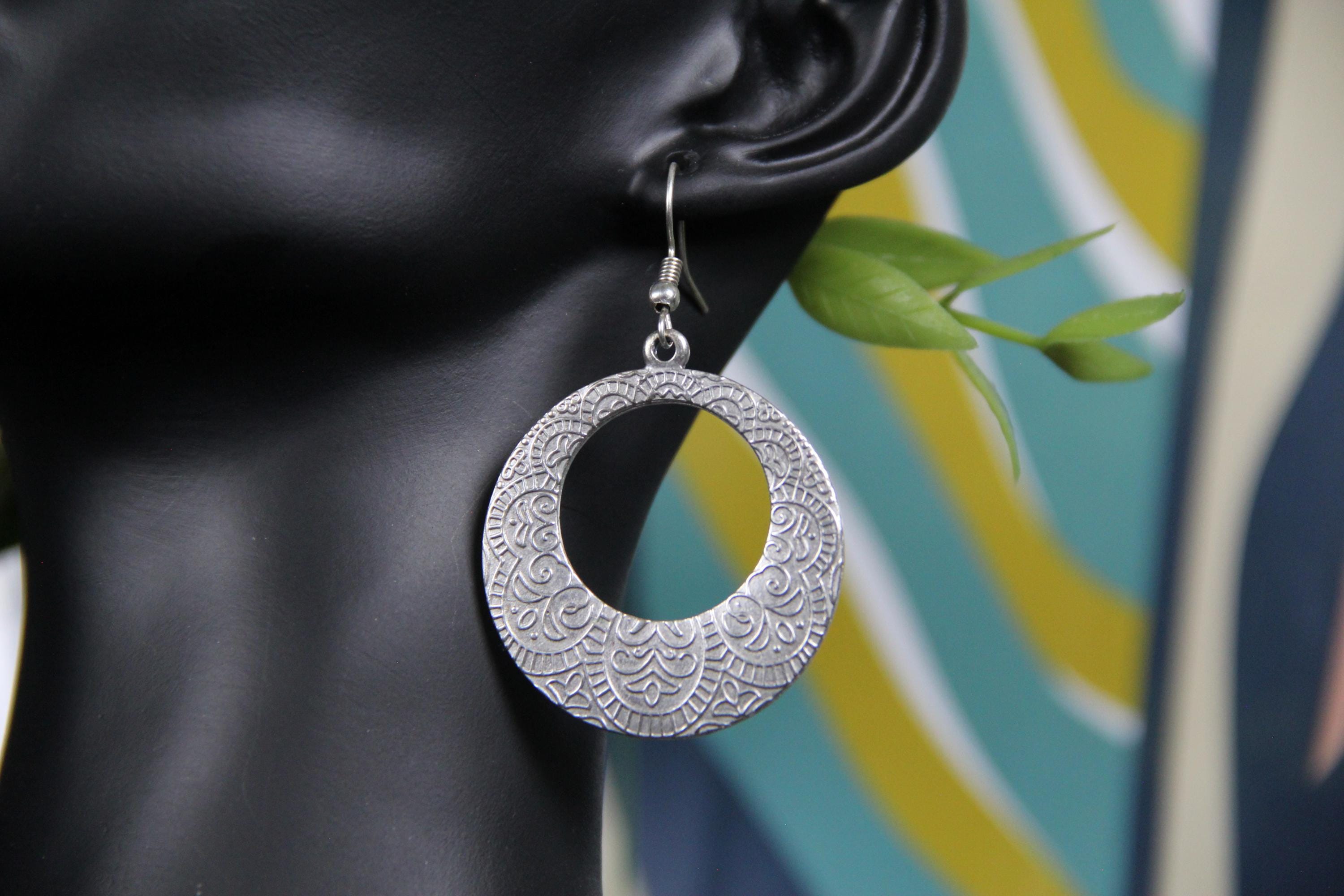 Engraved Handmade Statement Earring