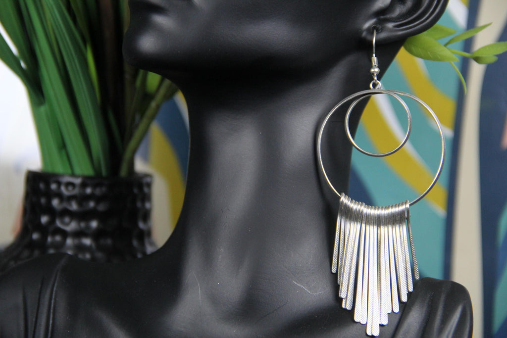 Dangle Hoop Silver Boho Earring