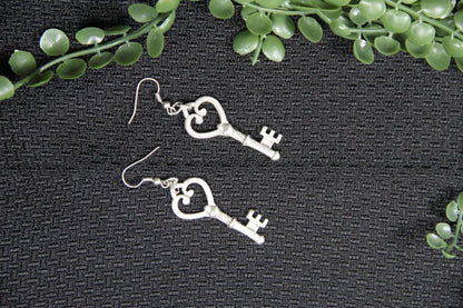 Handmade Heart Key Earring