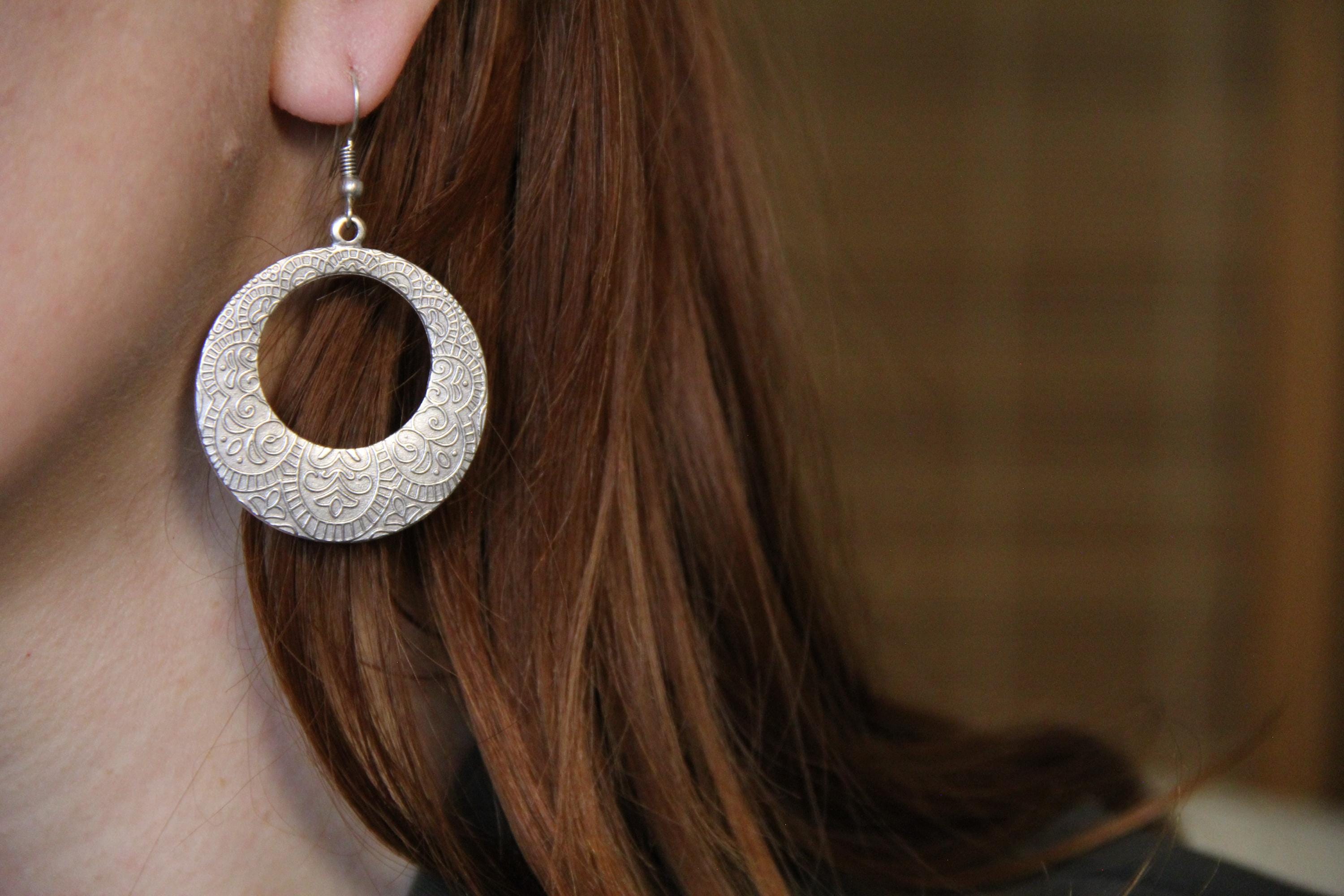 Engraved Handmade Statement Earring