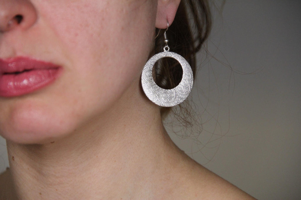 Engraved Handmade Statement Earring