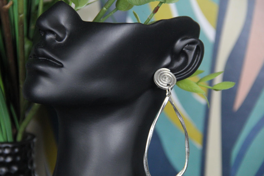 Hoop Statement Silver Earring