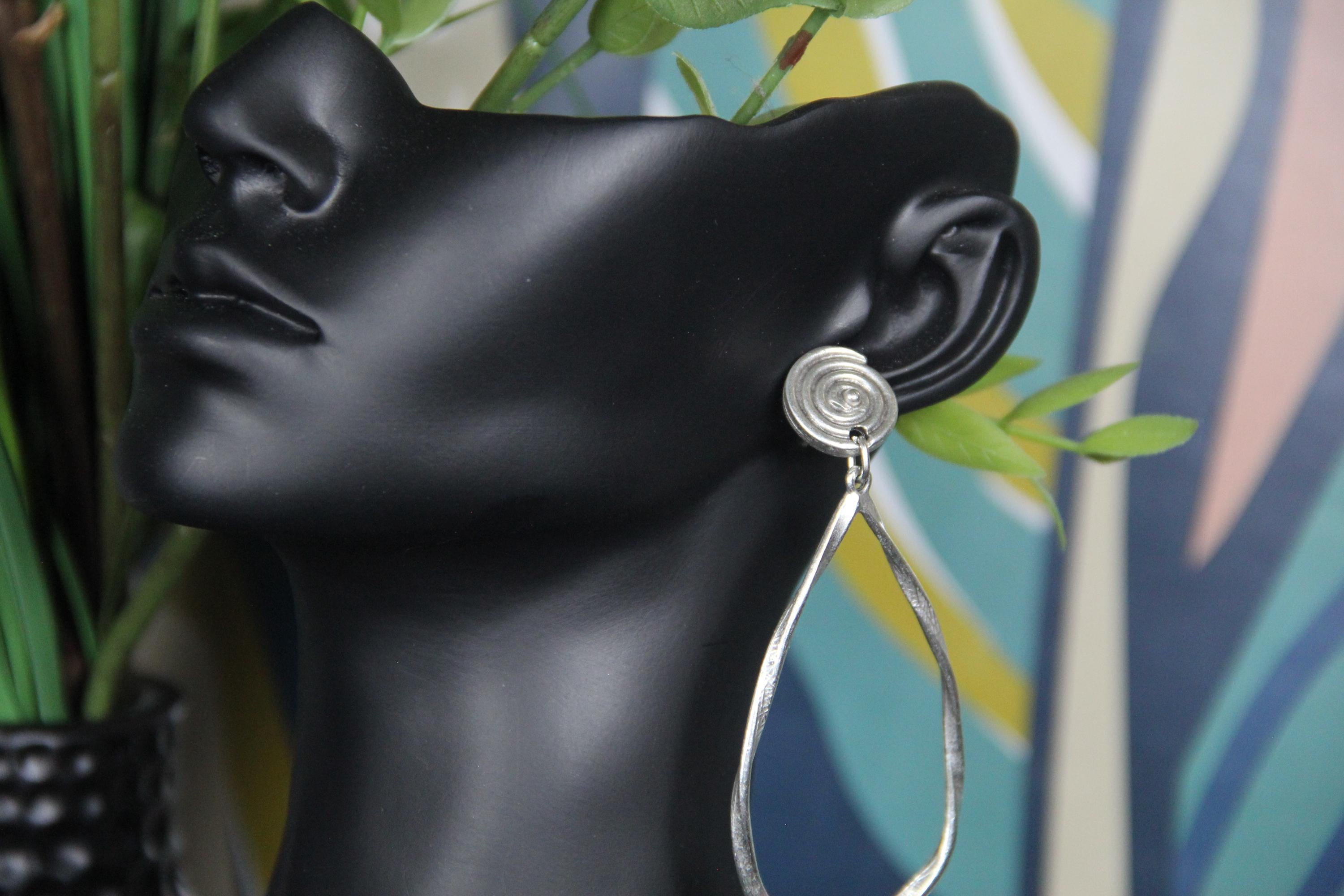 Hoop Statement Silver Earring