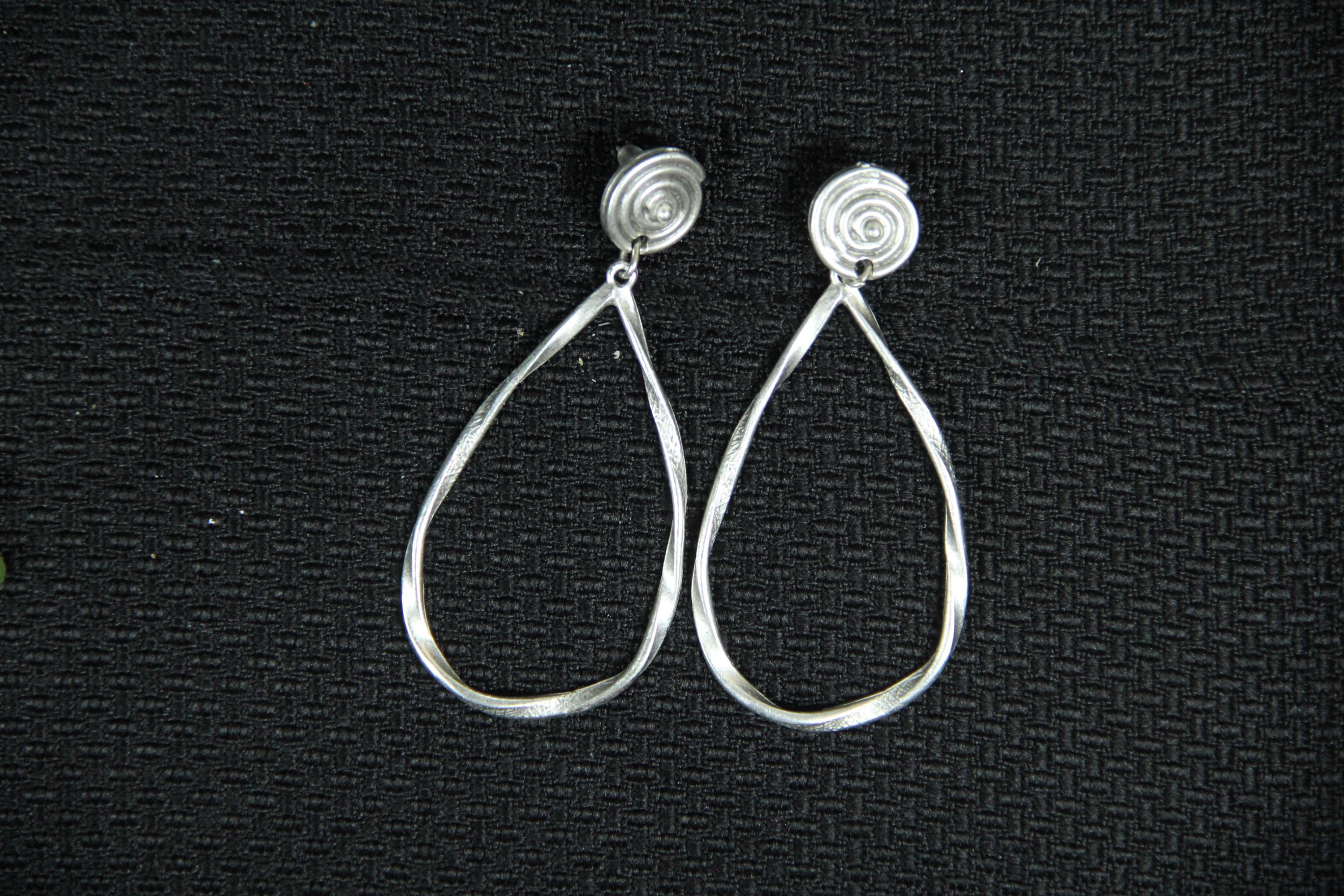 Hoop Statement Silver Earring