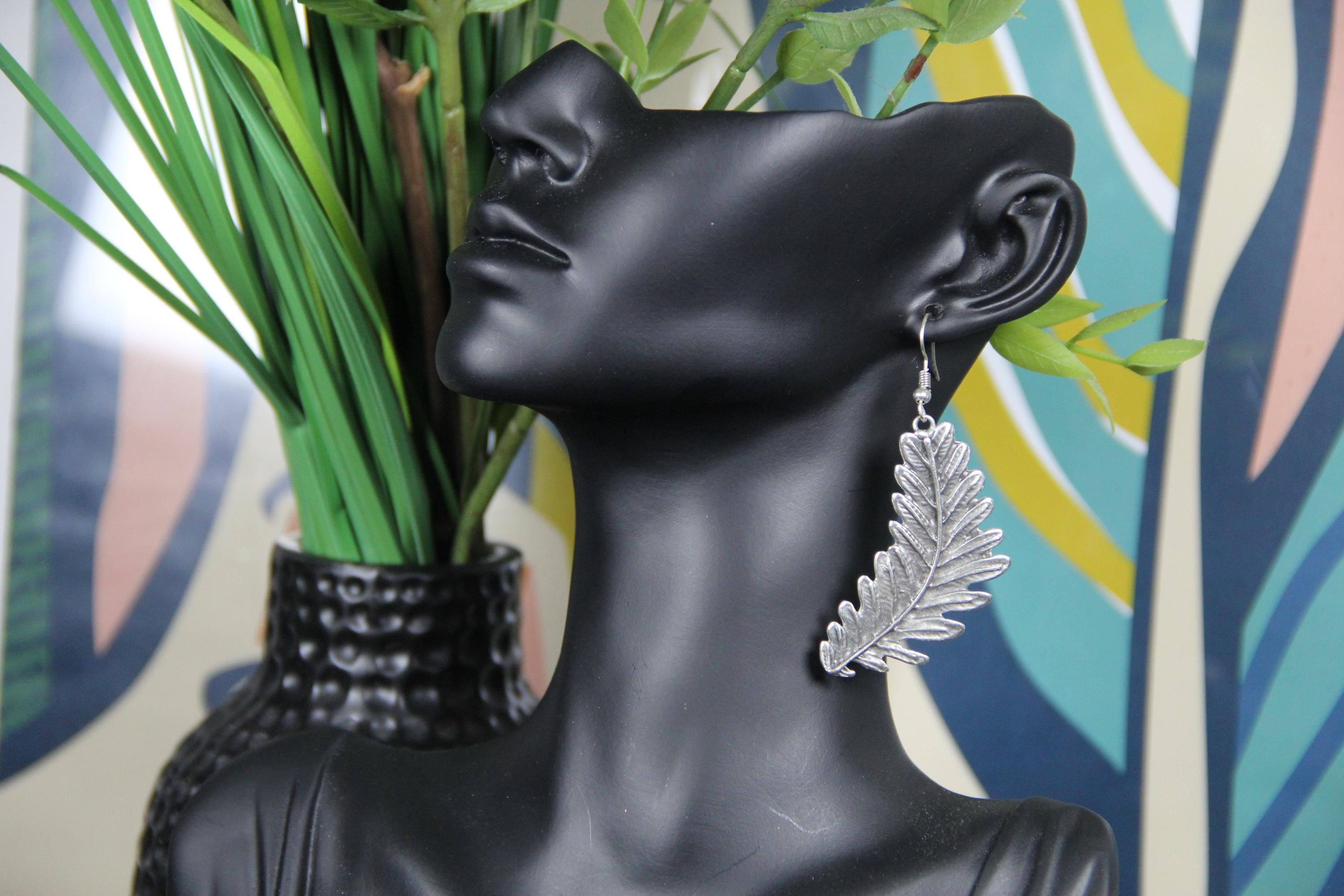 Silver Leaf Statement Earring