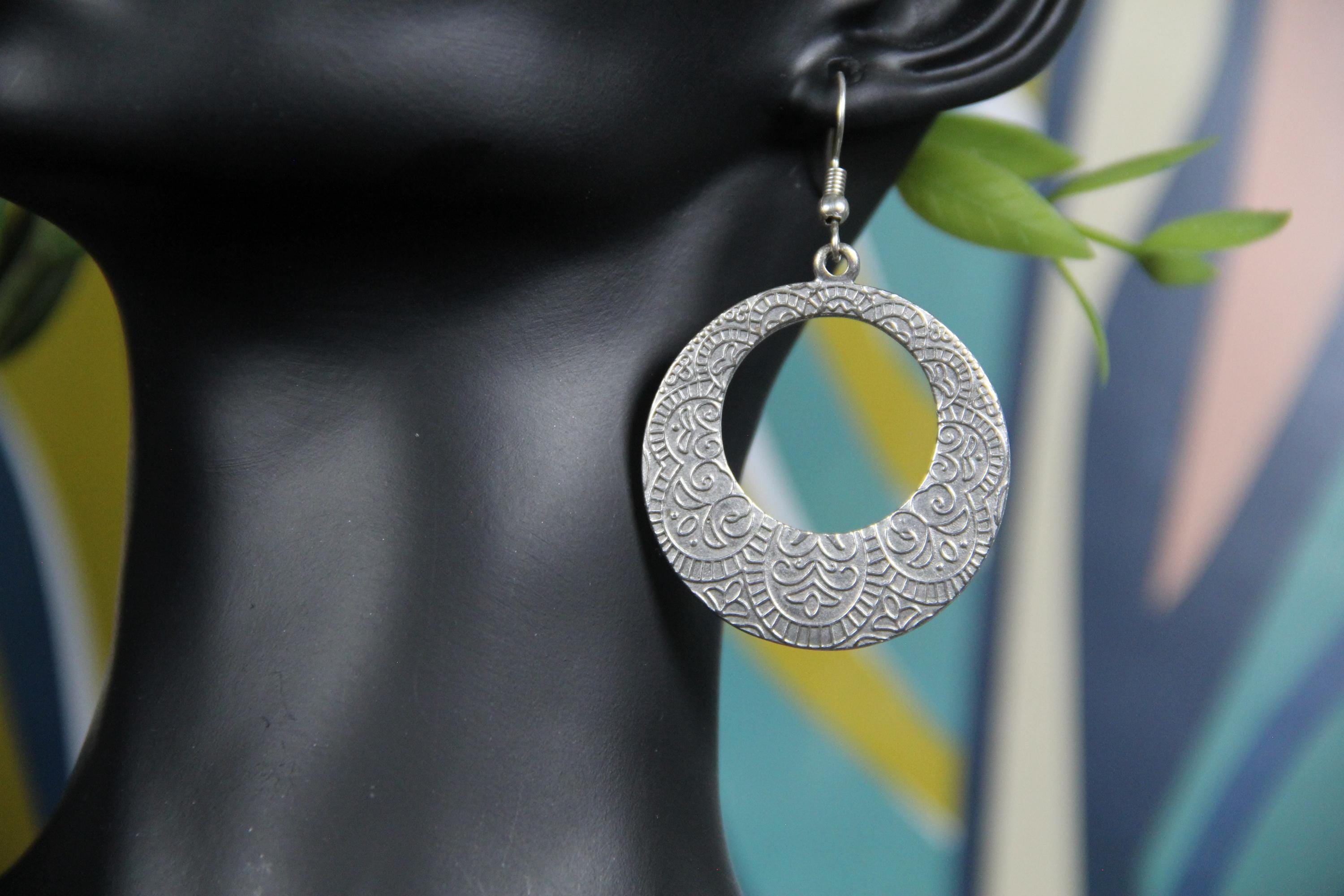 Engraved Handmade Statement Earring