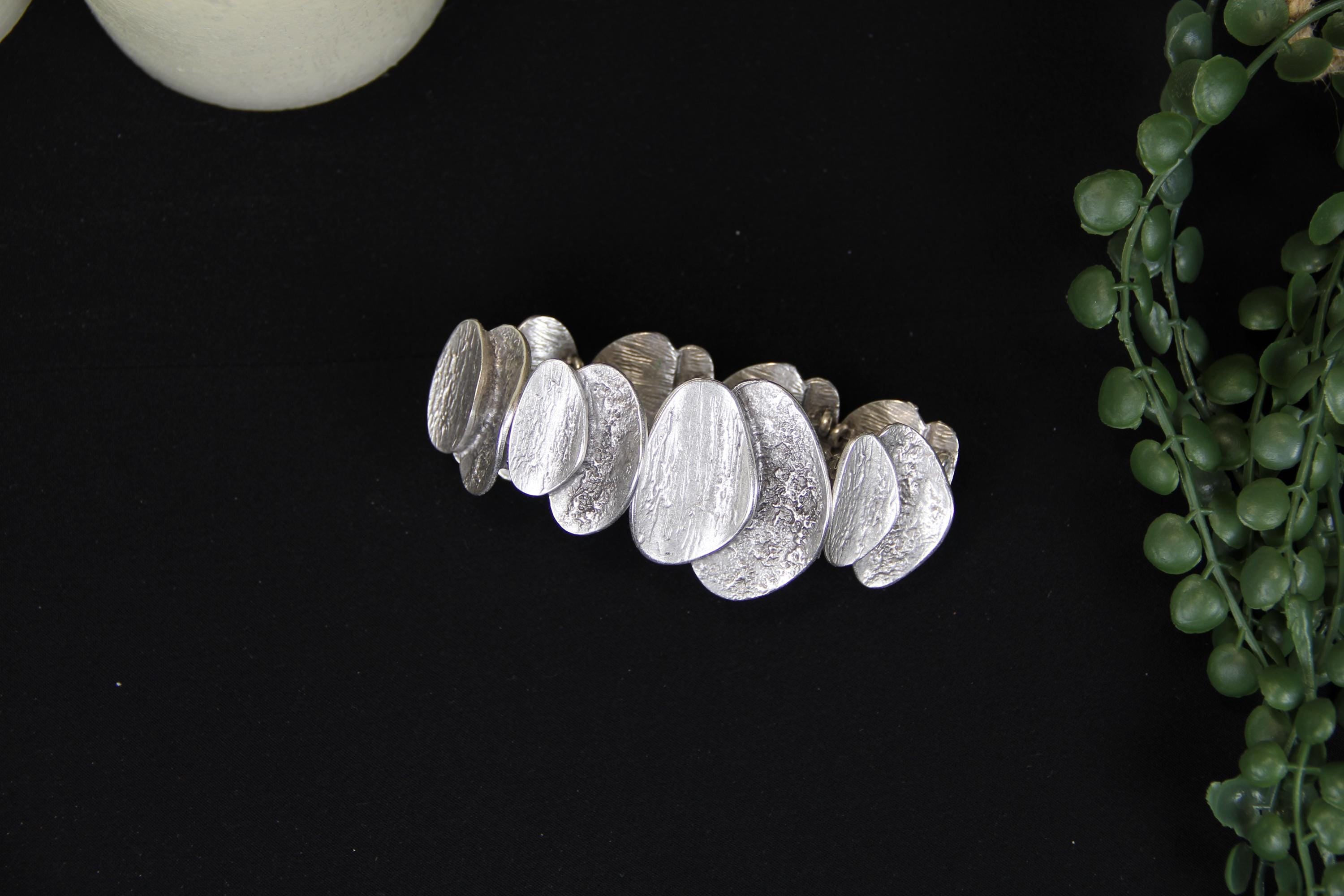 Slip on Cuff Silver Statement Handmade Bracelet