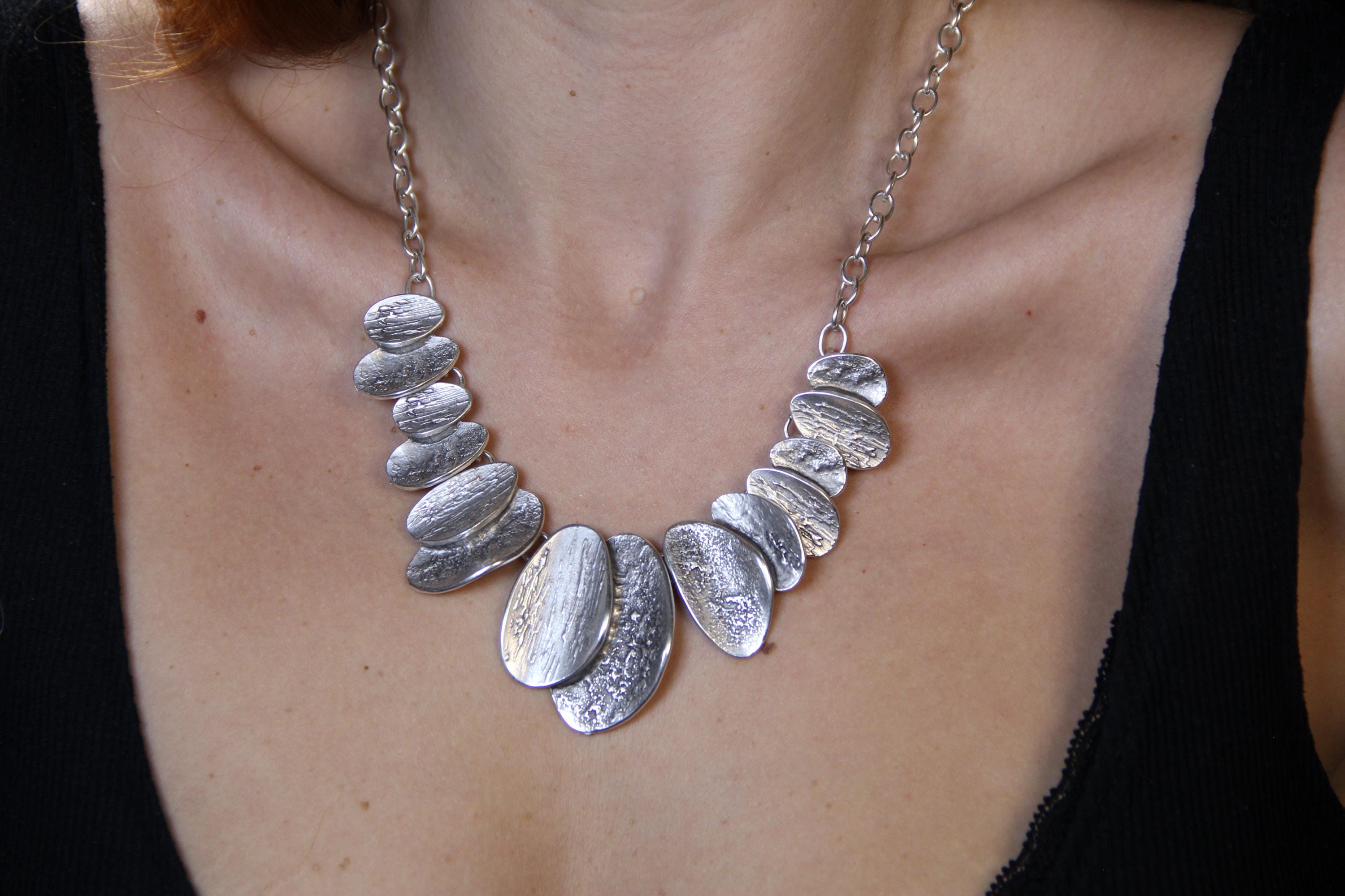 Chic Silver Handcrafted Necklace