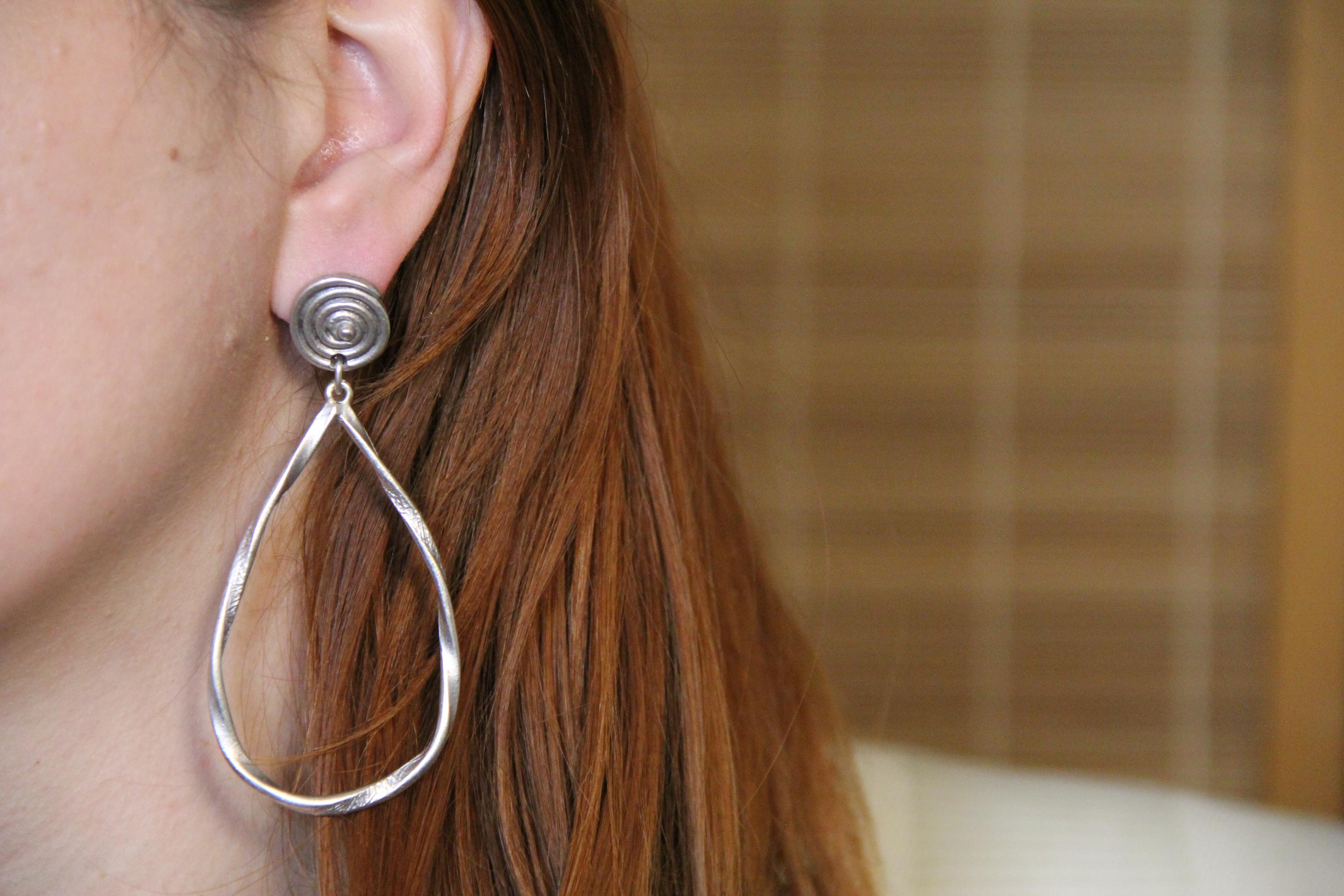 Hoop Statement Silver Earring