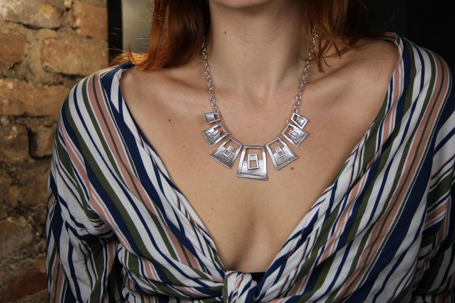 Vintage Inspired Silver Unique Necklace