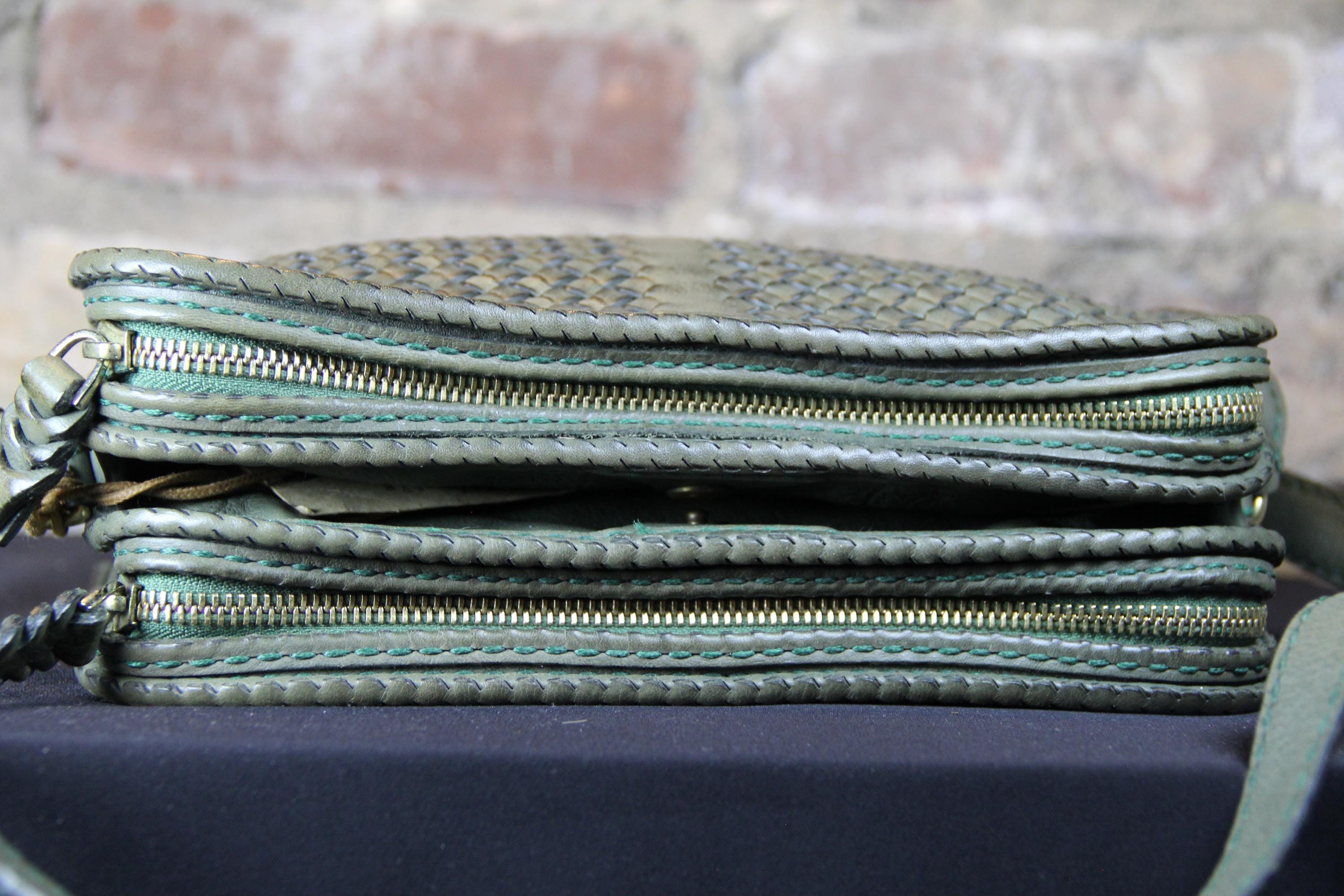 Green Genuine Leather Shoulder Bag