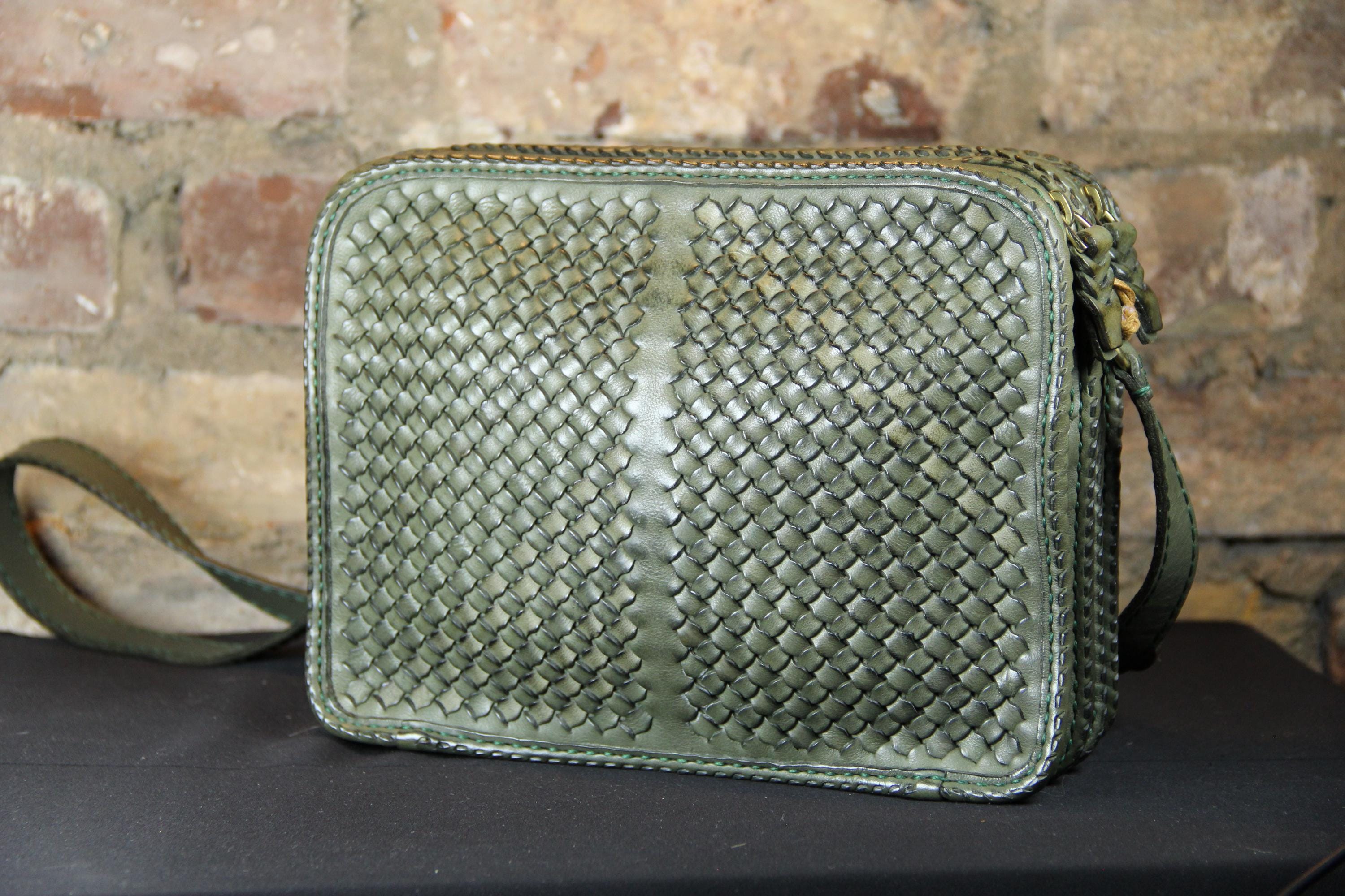 Green Genuine Leather Shoulder Bag