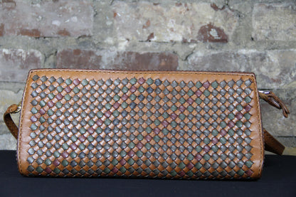 Genuine Leather Woven Shoulder Bag